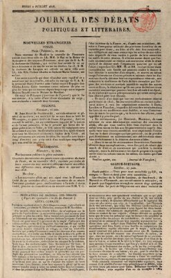 Journal des débats politiques et littéraires Donnerstag 2. Juli 1818