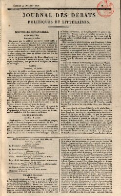 Journal des débats politiques et littéraires Samstag 11. Juli 1818