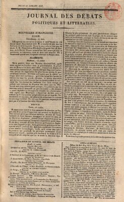 Journal des débats politiques et littéraires Donnerstag 23. Juli 1818