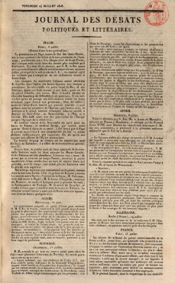 Journal des débats politiques et littéraires Freitag 24. Juli 1818