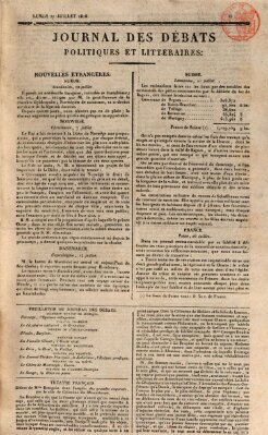 Journal des débats politiques et littéraires Montag 27. Juli 1818