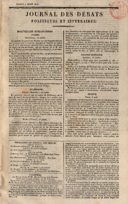 Journal des débats politiques et littéraires Dienstag 4. August 1818