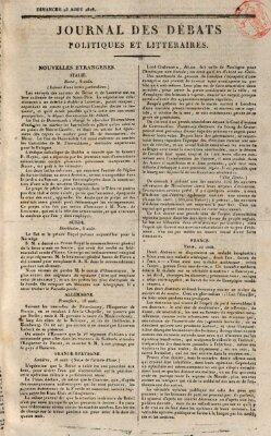 Journal des débats politiques et littéraires Sonntag 23. August 1818