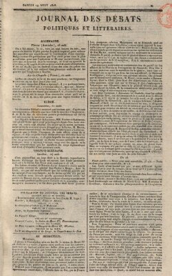 Journal des débats politiques et littéraires Samstag 29. August 1818