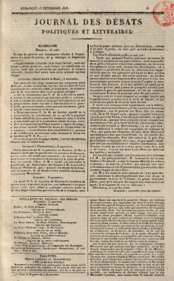 Journal des débats politiques et littéraires Sonntag 13. September 1818