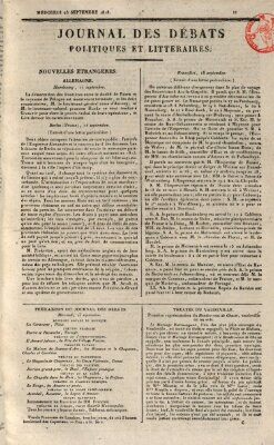 Journal des débats politiques et littéraires Mittwoch 23. September 1818