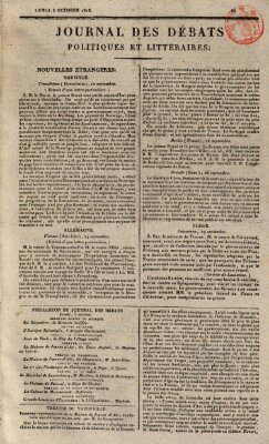 Journal des débats politiques et littéraires Montag 5. Oktober 1818