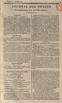 Journal des débats politiques et littéraires Mittwoch 7. Oktober 1818