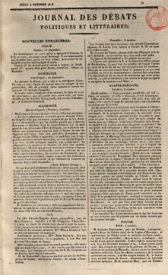 Journal des débats politiques et littéraires Donnerstag 8. Oktober 1818