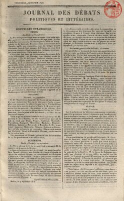 Journal des débats politiques et littéraires Freitag 9. Oktober 1818