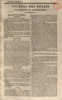 Journal des débats politiques et littéraires Sonntag 11. Oktober 1818