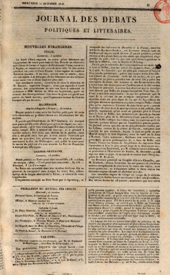 Journal des débats politiques et littéraires Mittwoch 21. Oktober 1818