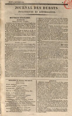 Journal des débats politiques et littéraires Donnerstag 22. Oktober 1818