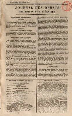 Journal des débats politiques et littéraires Sonntag 1. November 1818