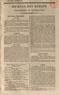 Journal des débats politiques et littéraires Sonntag 8. November 1818