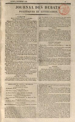 Journal des débats politiques et littéraires Montag 9. November 1818