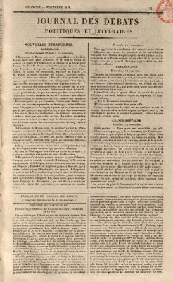 Journal des débats politiques et littéraires Sonntag 22. November 1818