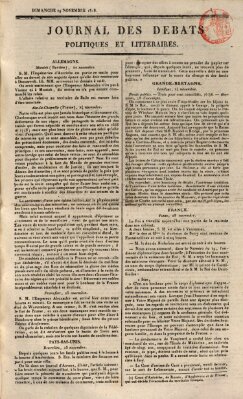 Journal des débats politiques et littéraires Sonntag 29. November 1818