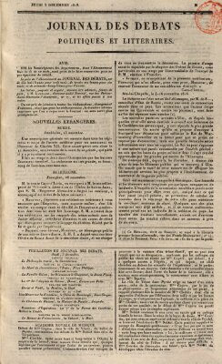 Journal des débats politiques et littéraires Donnerstag 3. Dezember 1818