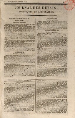 Journal des débats politiques et littéraires Sonntag 3. Januar 1819