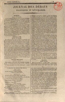 Journal des débats politiques et littéraires Donnerstag 7. Januar 1819