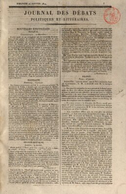 Journal des débats politiques et littéraires Sonntag 24. Januar 1819