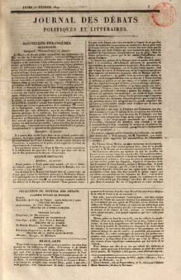 Journal des débats politiques et littéraires Montag 1. Februar 1819