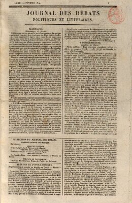 Journal des débats politiques et littéraires Montag 22. Februar 1819