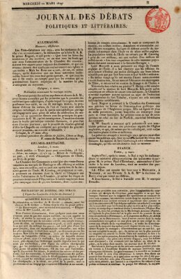 Journal des débats politiques et littéraires Mittwoch 10. März 1819