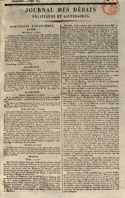 Journal des débats politiques et littéraires Freitag 2. April 1819