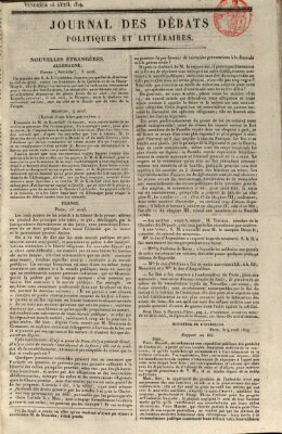 Journal des débats politiques et littéraires Freitag 16. April 1819