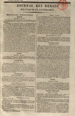 Journal des débats politiques et littéraires Montag 19. April 1819