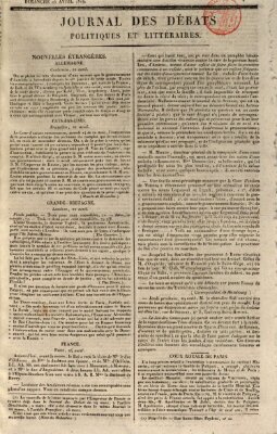Journal des débats politiques et littéraires Sonntag 25. April 1819