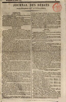 Journal des débats politiques et littéraires Mittwoch 28. April 1819