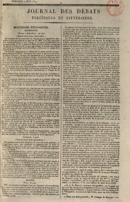 Journal des débats politiques et littéraires Mittwoch 9. Juni 1819