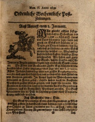 Ordentliche wochentliche Post-Zeitungen Sonntag 2. Januar 1639