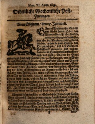 Ordentliche wochentliche Post-Zeitungen Dienstag 25. Januar 1639