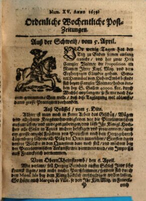 Ordentliche wochentliche Post-Zeitungen Dienstag 5. April 1639