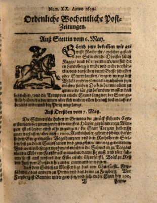 Ordentliche wochentliche Post-Zeitungen Freitag 6. Mai 1639