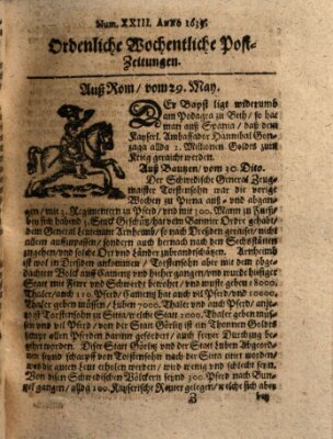 Ordentliche wochentliche Post-Zeitungen Sonntag 29. Mai 1639