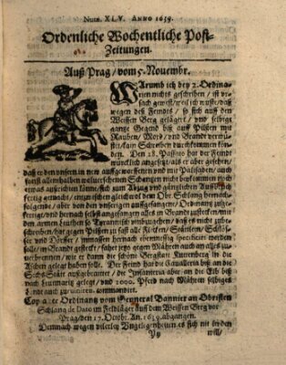 Ordentliche wochentliche Post-Zeitungen Samstag 5. November 1639