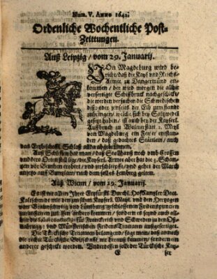 Ordentliche wochentliche Post-Zeitungen Mittwoch 29. Januar 1642