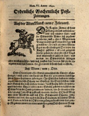 Ordentliche wochentliche Post-Zeitungen Mittwoch 5. Februar 1642