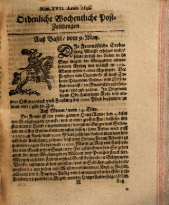 Ordentliche wochentliche Post-Zeitungen Freitag 9. Mai 1642