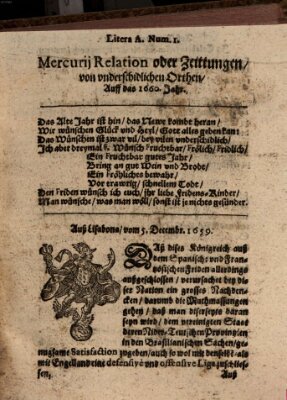 Mercurij Relation oder Zeittungen, von underschidlichen Orten (Süddeutsche Presse) Freitag 5. Dezember 1659