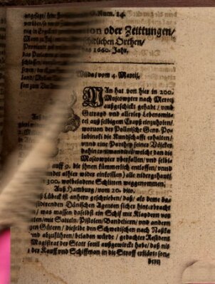 Mercurij Relation oder Zeittungen, von underschidlichen Orten (Süddeutsche Presse) Donnerstag 4. März 1660