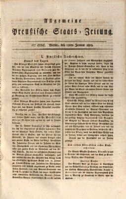 Allgemeine preußische Staats-Zeitung Dienstag 19. Januar 1819