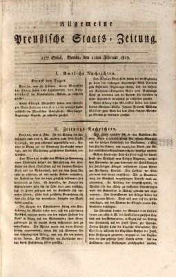 Allgemeine preußische Staats-Zeitung Samstag 13. Februar 1819