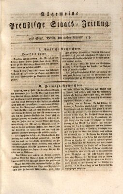 Allgemeine preußische Staats-Zeitung Samstag 20. Februar 1819