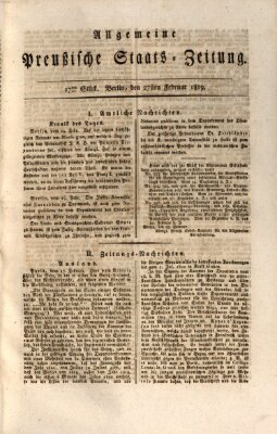 Allgemeine preußische Staats-Zeitung Samstag 27. Februar 1819